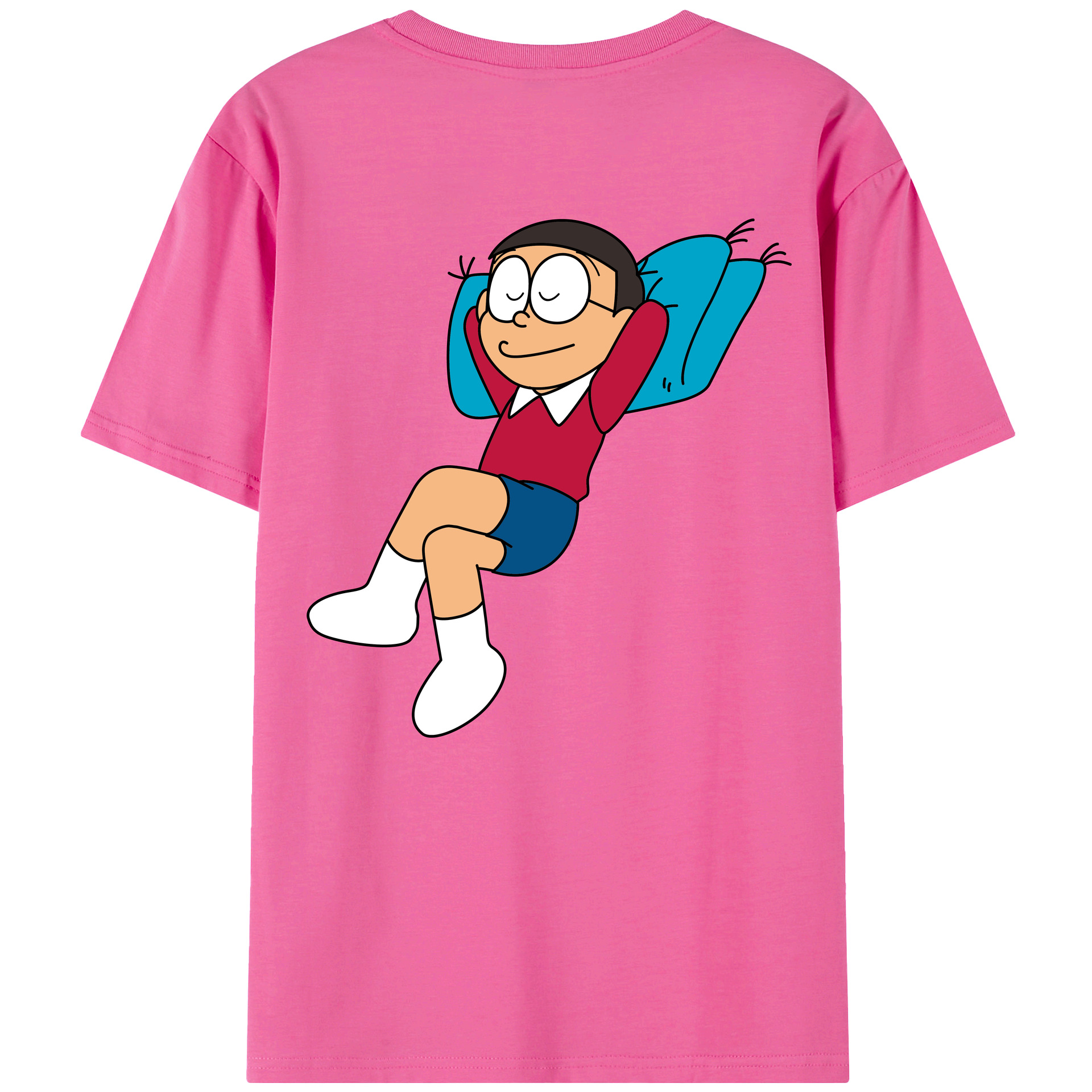 （画像用） ドラえもん 野比 のび太 Doraemon Nobita Nobi レディース半袖Tシャツ(バックプリント)